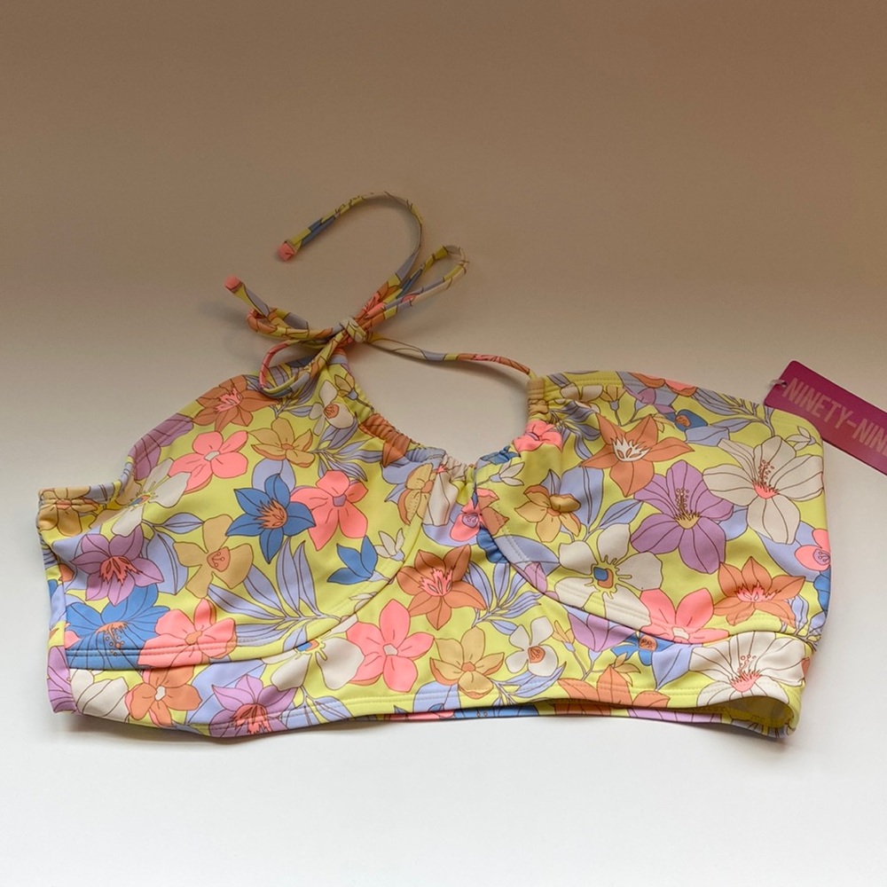 Swim Top Print High-Neck Crop Size XL Juniors' Ninety-Nine°